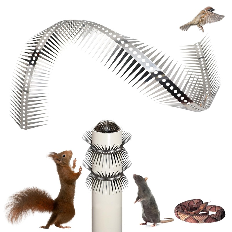 40 Inches Bird Spikes, Stainless Steel Fence Spikes, Cuttable and Bendable Spikes for Deterring Pigeons Small Birds Raccoons and Squirrels Crows Snakes