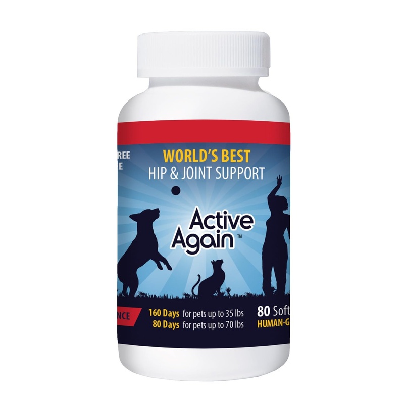 Active Again Hip and Joint Support Supplement for Dogs – Advanced Joint Supplement, Natural Formula, Arthritis Relief & Long-Term Joint Health & Mobility Supplement, 80 Capsules 80 caps