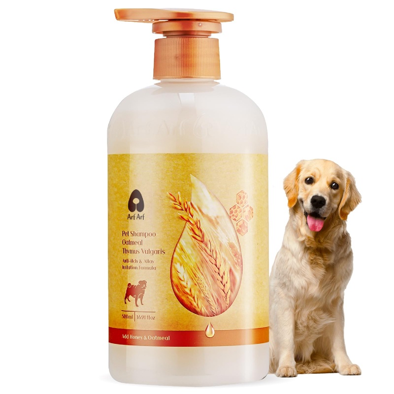 Arf Arf Dog Shampoo Itch Relief, Allay Itch & Irritation Oatmeal Formula 16oz, Anti-Itch for Allergies, Honey-Infused, Pet-Friendly, Ideal for Sensitive Skin Anti-itch Shampoo