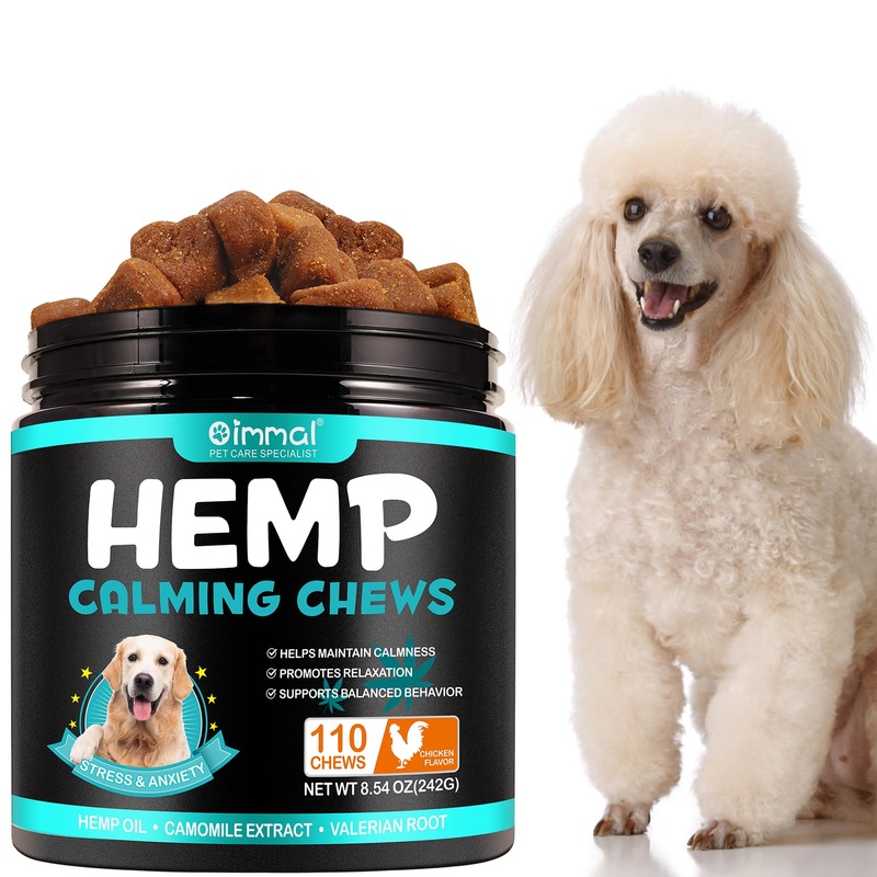 Calming Chews For Dogs – 110 Chews Hemp Dog Treats For Calming with Anxiety and Stress, Helps Dog Anxiety, Separation, Barking, Stress Relief, Sleep Calming Aid All Ages,Breeds&Size (CHICKEN Flavor) Chicken