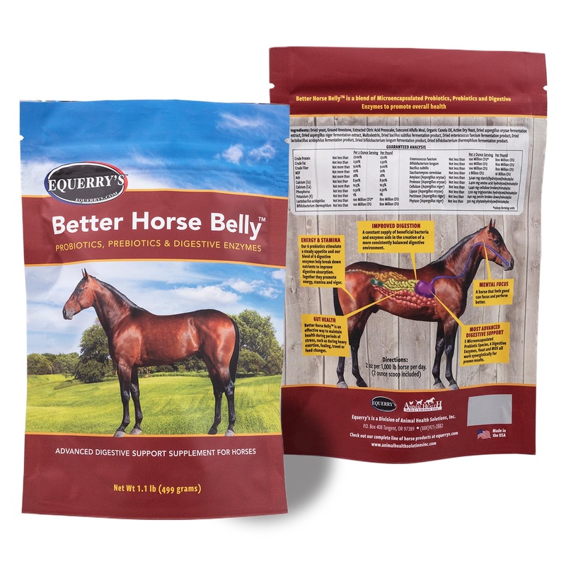 EQUERRY’S Better Horse Belly – Horse Supplement with Gut Support | Horse Probiotics with Prebiotics and Digestive Enzymes | for Colic, Digestive Upset, 1.1LB
