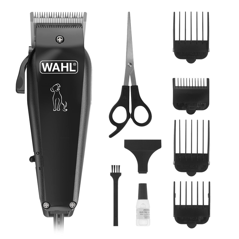 WAHL Dog Clippers, Multi Cut Dog Cat Grooming Kit, Full Pet Coat, Low Noise Corded, Pets At Home, Rust Resistant, High Carbon Steel Blades are Precision Ground, Light 100 gr