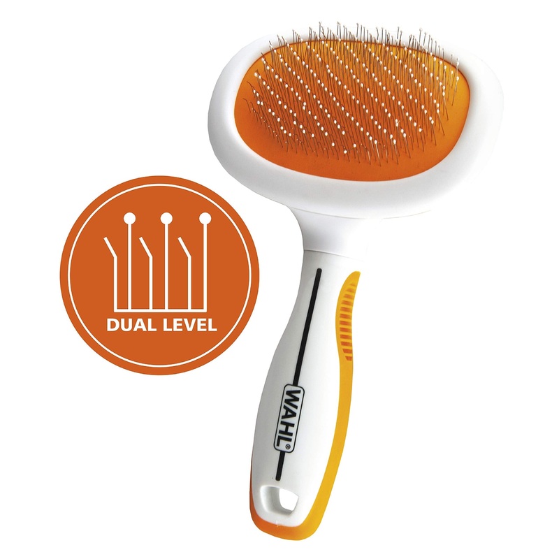 Wahl Premium Patented Dual Level Sensitive Skin Pet Slicker  Ergonomic Handle Makes Deshedding, Grooming and Brushing Comfortable