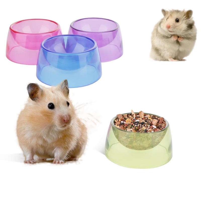 4 Pcs Hamster Feeder Small Pet Food Bowl Anti-Chew and Anti-Knockover Food Bowl, Suitable for Hedgehog Gerbil Golden Bear Pet Chicken Pet Duck