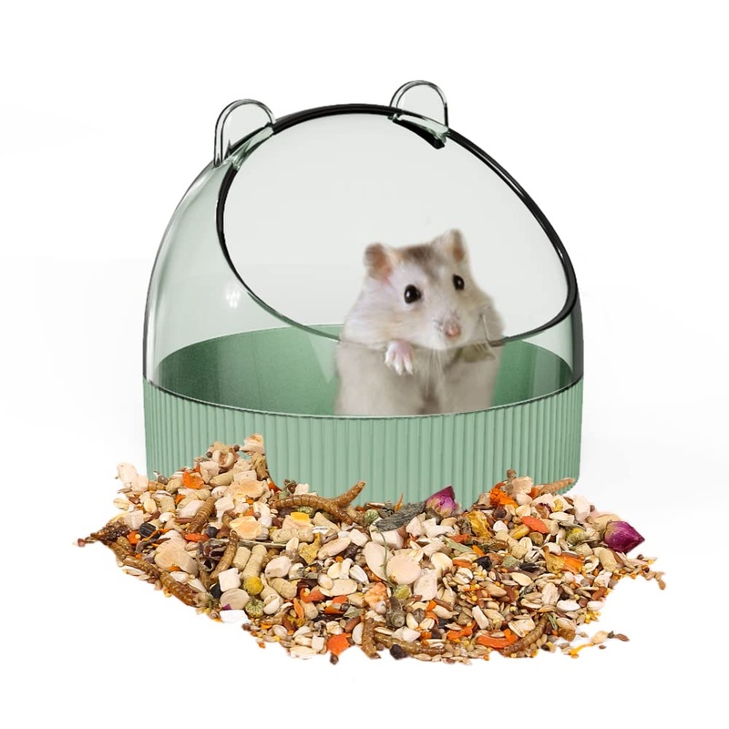 Cute Hamster Food Bowl Hedgehog Dish for Dwarf Hamsters, Syrian Hamsters, Gerbils, Mice, Rats, Small Animals, Green
