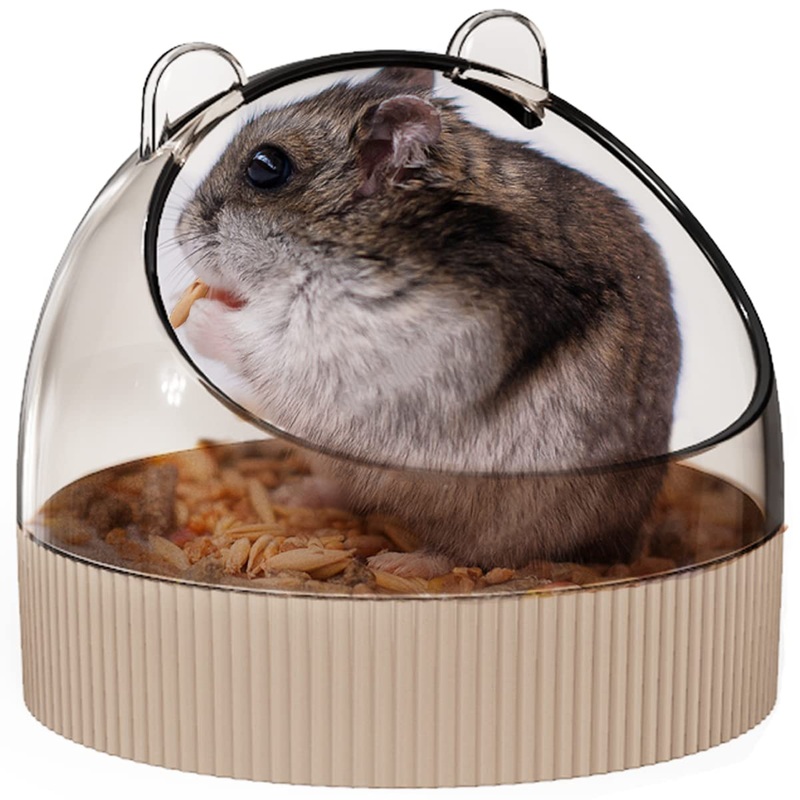 Marchul Hamster Food Bowl for Dwarf Hamster Syrian Hamsters Gerbils Brown Bowl