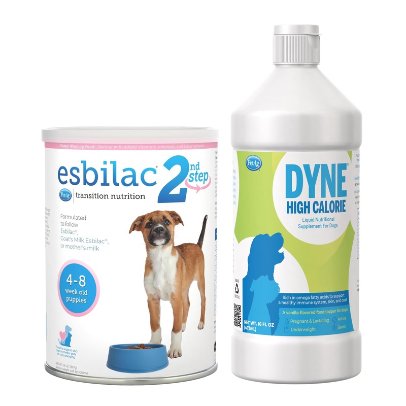 PetAg Esbilac Puppy Weaning Food & Dyne High Calorie Liquid Supplement