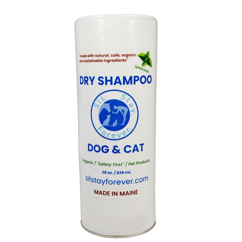 Sit. Stay. Forever. Natural, Dry Powder Shampoo for Dogs & Cats, Organic, Non-Toxic, Hypoallergenic Dog Deodorizer Powder, Anti-Itch & Odor Control, Easy No-Rinse Formula, Safe for Sensitive Skin 7.0 Ounces