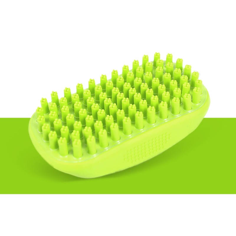 Taeku Dog Bath Brush, Rubber Shampoo Grooming Pet Brush Soft Shedding Bathing Hair Accessories Back Massage Cat Brush for Long Short Fur (Green) Green