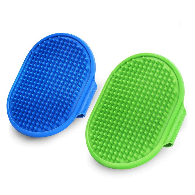 2 Pack Dog Bath Brush, Premium Cat Shampoo Brush, Soothing Massage Pet Rubber Comb, Adjustable Ring Handle, Soft Silicone Grooming Brush Suitable for Long Short Haired Dogs and Cats.