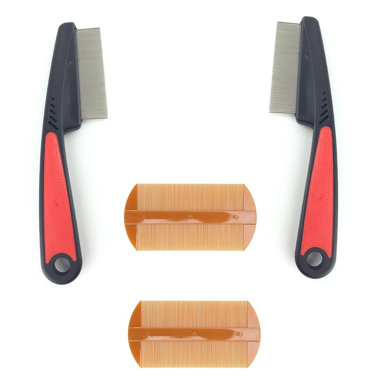 2 sets of 4 flea comb dogs, flea comb for cats, flea comb dog, cat flea comb, cat comb, nit comb, dog brush lice comb nit comb for cats and dogs flea comb for removing fleas