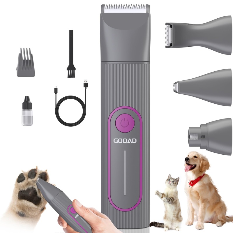 Cat Clippers for Matted Hair, Cat Grooming Kit, Cordless Cat Shaver for Long Hair, Low Noise Paw Trimmer Nail Grinder, Cat Hair Trimmer for Grooming,Quiet Pet Clippers Tools for Cats Dogs