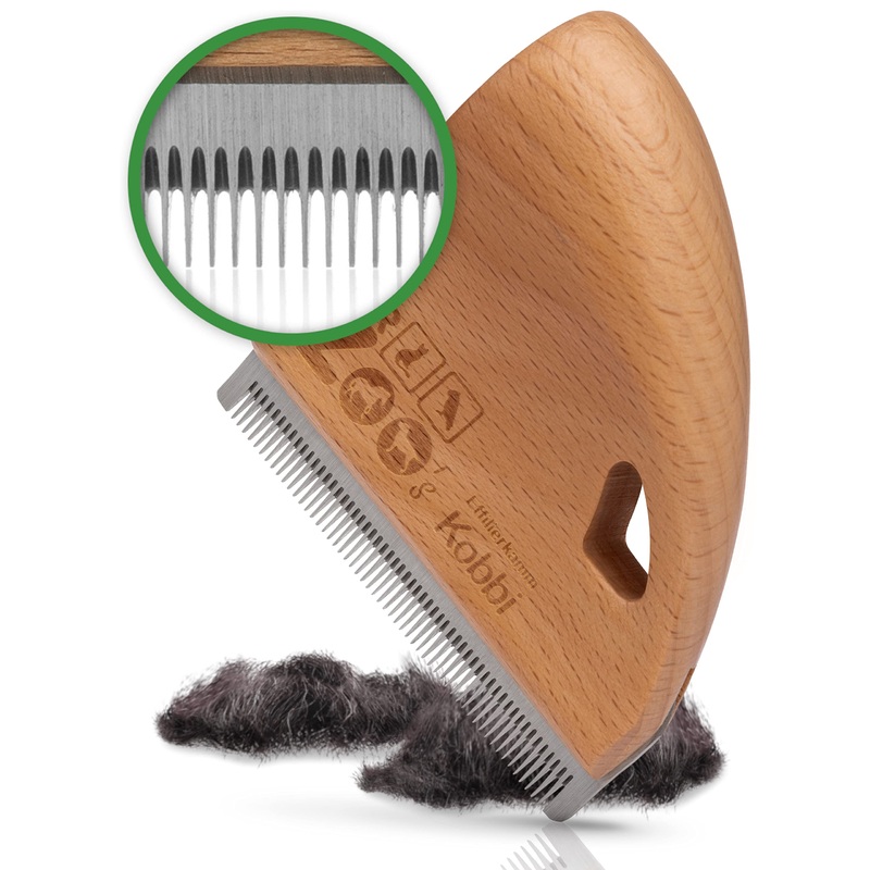 DR Zoo thinning comb Kobbi – the ideal cat brush for changing fur on long hair and undercoat – grooming for every short hair and long hair cat