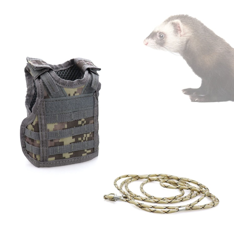Ferrets Army Vest Harness and Leash for Small Animals Guinea Pig Bunny Kitten Puppy Ferret Clothes Accessories