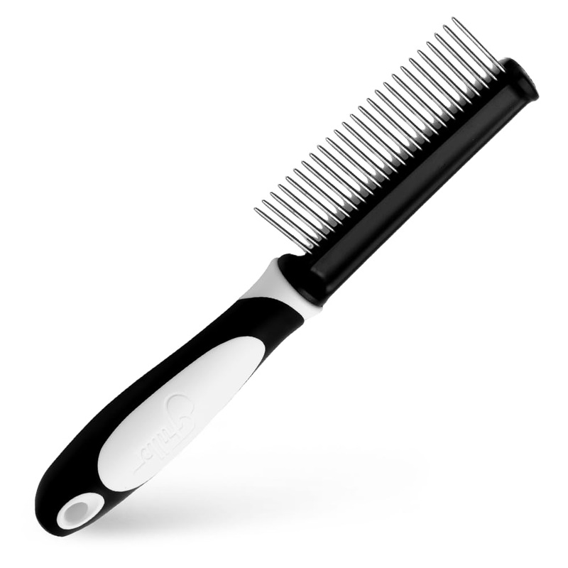 Fuller Brush Single-Sided Pet Comb – 25 Rust-Resistant Stainless Steel Pins – Ergonomic Rubberized Easy Grip Handle – Remove Tangles, Mats & Reduce Loose Hair – Tool for Grooming Dogs & Cats