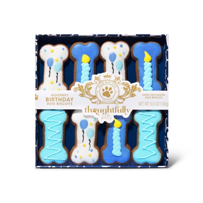 Modern Gourmet Foods – Dog Biscuits Gift Set of 8 Hand Decorated Dog Treats – Boy
