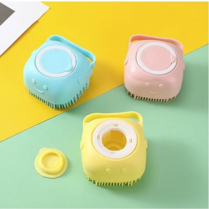 Pet Bath Massage Brush for Dogs and Cats (Yellow) Yellow