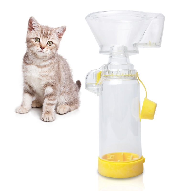 Aerosol Chamber for Pets Inhaler Spacer for Cat or Dog, Pet Medication Delivery Chamber for Respiratory Conditions, Vet Recommended