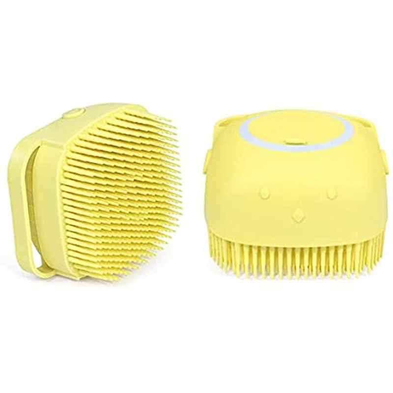 Busi Cepillo de silicona para masaje Corporal de bao, cepillo para ducha de bao con dispensador de jabn, champ Suave para Perros, cepillos de acicalamiento para mascotas