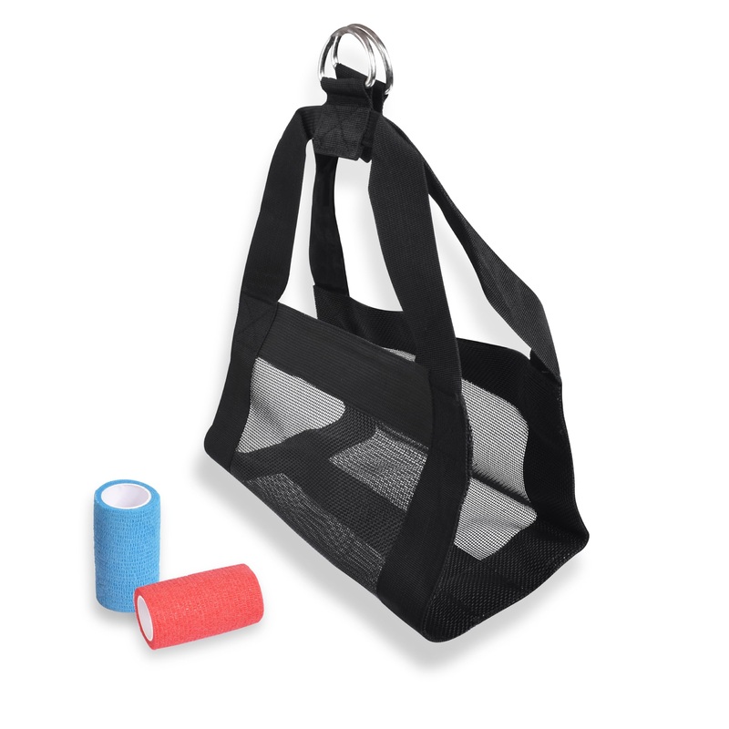Calf Sling  Calf Harness for Weighing Small Livestock and Dogs, Black Animal and Goat Sling for Hoof Trimming – Complete with Hoof Wraps
