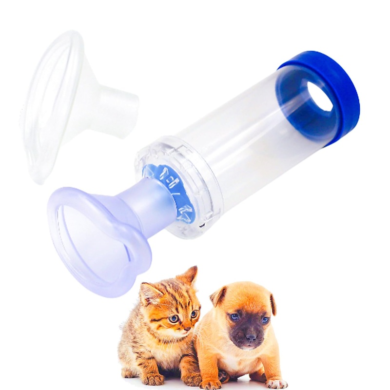 Cat Inhaler Spacer, Aerosol Chamber Inhaler Spacer for Cat’s Breathing & Delivering Medication, Come with 2 Size Masks