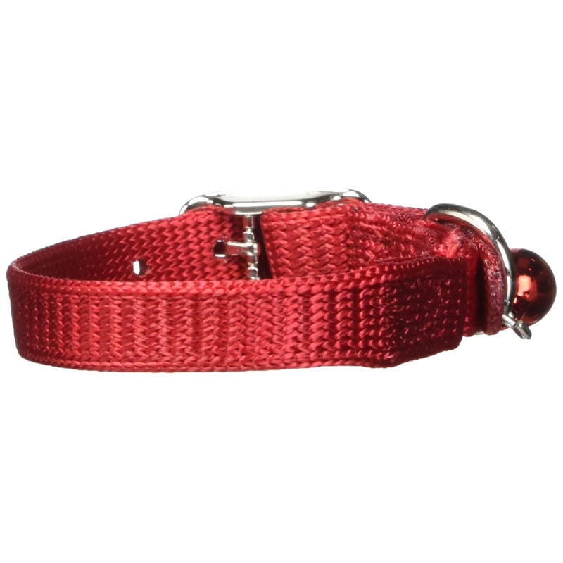 Hamilton Safety Cat Collar with Bell, Black, 3/8″ Wide x 10″ Long Red 3/8″ x 10″