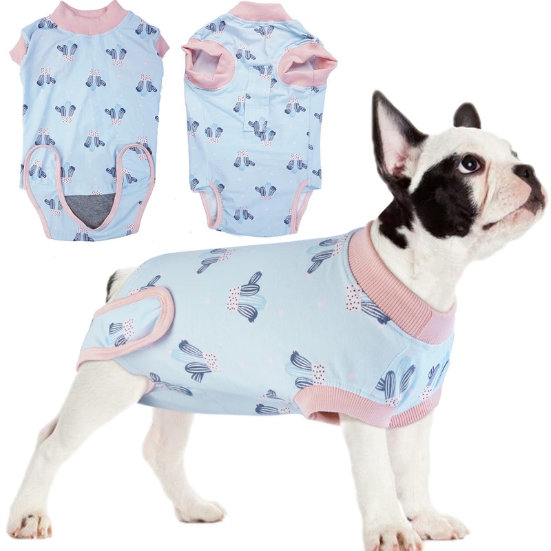 Post Surgery Recovery Suit for Dogs and Cats, Recovery Shirt for Male Female Dogs Abdominal Wounds Bandages Cone E-Collar Alternative Anti-Licking Pet Surgical Recovery Snuggly Suit XL Blue