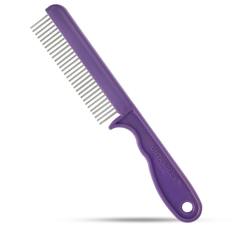 Super-Groom Combs with Smooth Rotating Teeth for Painless Mat Removal (Royal Purple, 30 Fine-Spaced teeth) Royal Purple