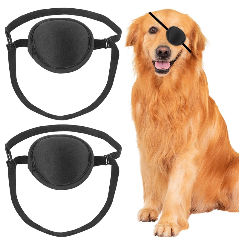 YeeBeny Dog Eye Patch, Eye Patch for Dogs Eye Injuries After Surgery Wounds, Adjustable Soft Eyepatch Dogs Eye Covering Pack of 2(Small)