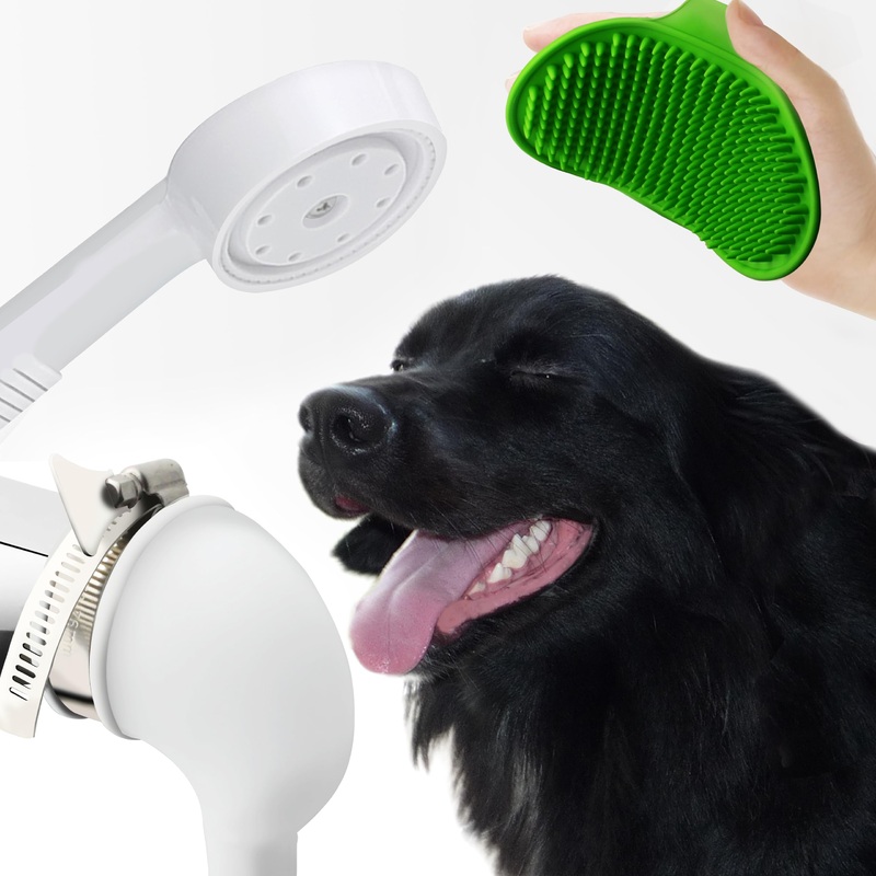YOO.MEE Upgraded Bathtub Spout Pet Shower for Tub Spouts Without Diverter, Ideal for Pets Showering, Rinsing Hair, Cleaning tub and floor, Fast and Easy Operation Modern