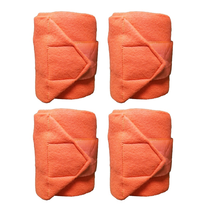 10ft Horse Grooming Leg Polo Wrap Set of 4 Soft Fleece 95R Orange