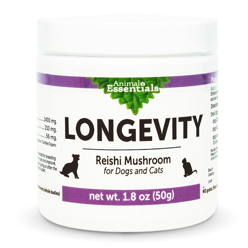Animal Essentials Longevity Reishi Mushroom Supplement for Dogs & Cats – Healthy Cardiovascular & Liver Function, Supports Long Term Health, Mushroom Powder Extract, Antioxidant – 1.8 Oz (Pack of 1)