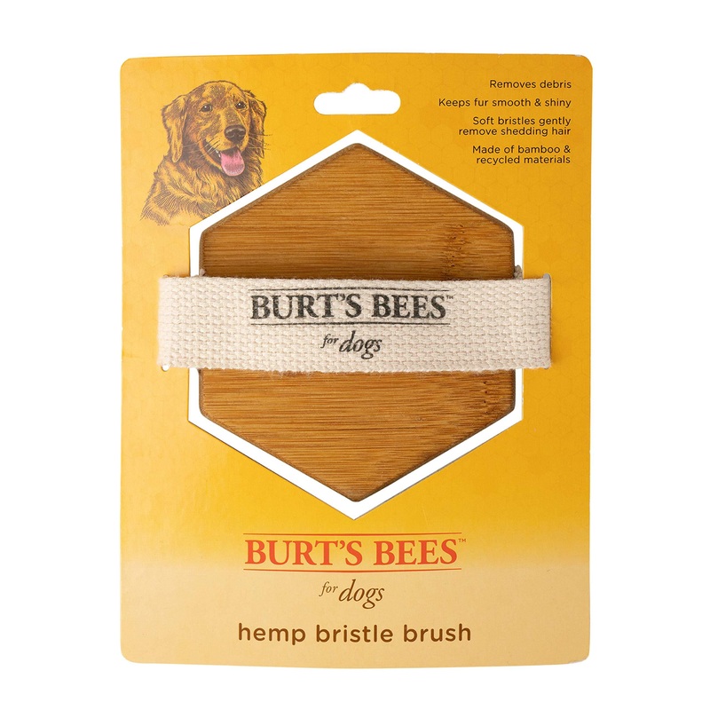 Burt’s Bees for Dogs Bamboo Dog Brush – Dog Brush Made from Bamboo & Recycled Material – Eliminates Knots, Tangles, and Mats in Dog Fur One Size Palm Bristle Brush