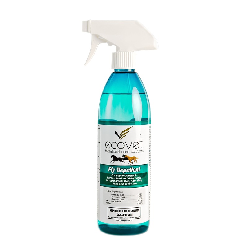ECOVET Horse Fly Spray Repellent/Insecticide (Made with Food Grade Fatty acids), 18 oz