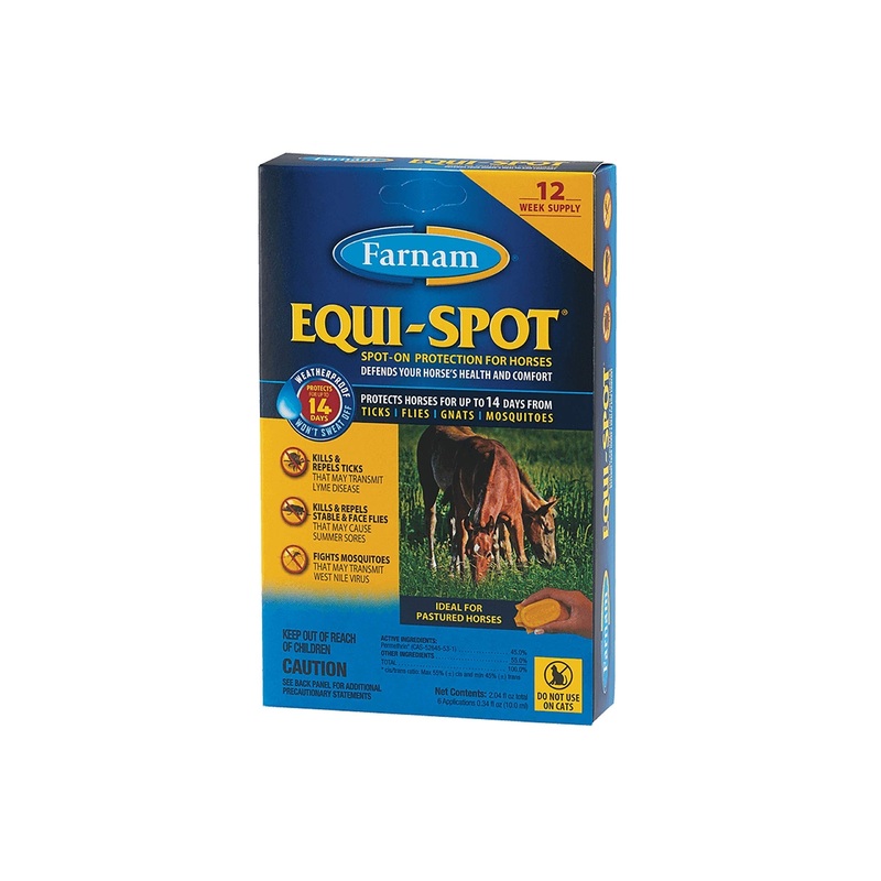 Farnam Equi-Spot Spot On Protection for Horses, 12-Week Supply with 6 Applications 12 week supply