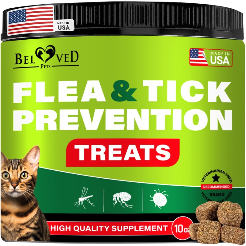 Flea and Tick Prevention Chewable Pills for Cats – Revolution Oral Flea Treatment for Pets – Pest Control & Natural Defense – Chewables Small Tablets Made in USA (Salmon Fish (for Cats))