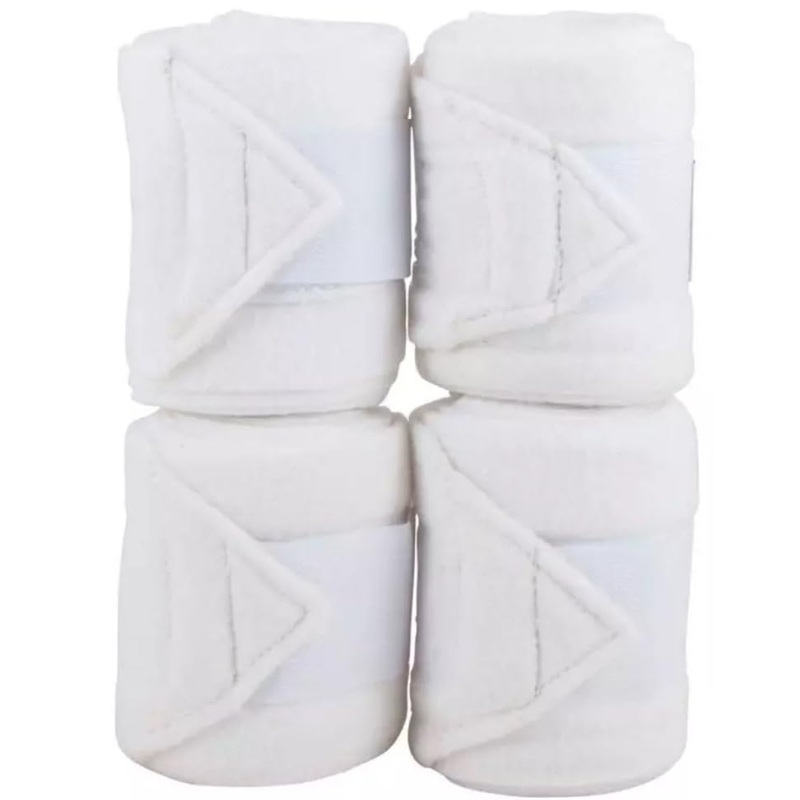 Fleece Horse Polo Wraps Set of 4 Bandages 4″ Width, 3 Meters Length (White)
