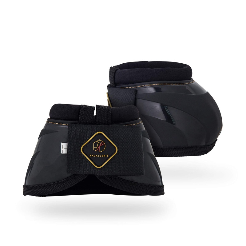 Kavallerie PRO-K Soft No Turn Bell Boots Ultimate Hoof Protection, with Anti-Spin Fastening System, Durable & Prevents Overreaching Black XXL