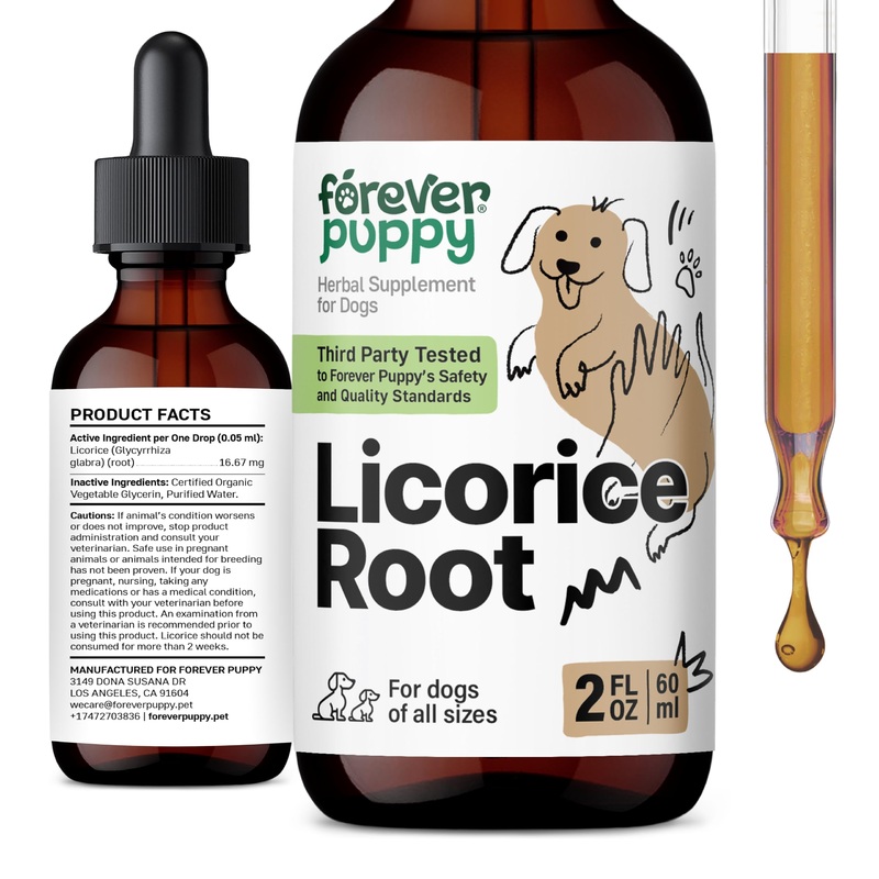 Licorice Root Tincture for Dogs – Respiratory Health Supplements – Lung Support Drops for Pets – Liquid Dog Vitamins and Supplements for Lung Detox & Cleanse – No Preservatives – 2 oz