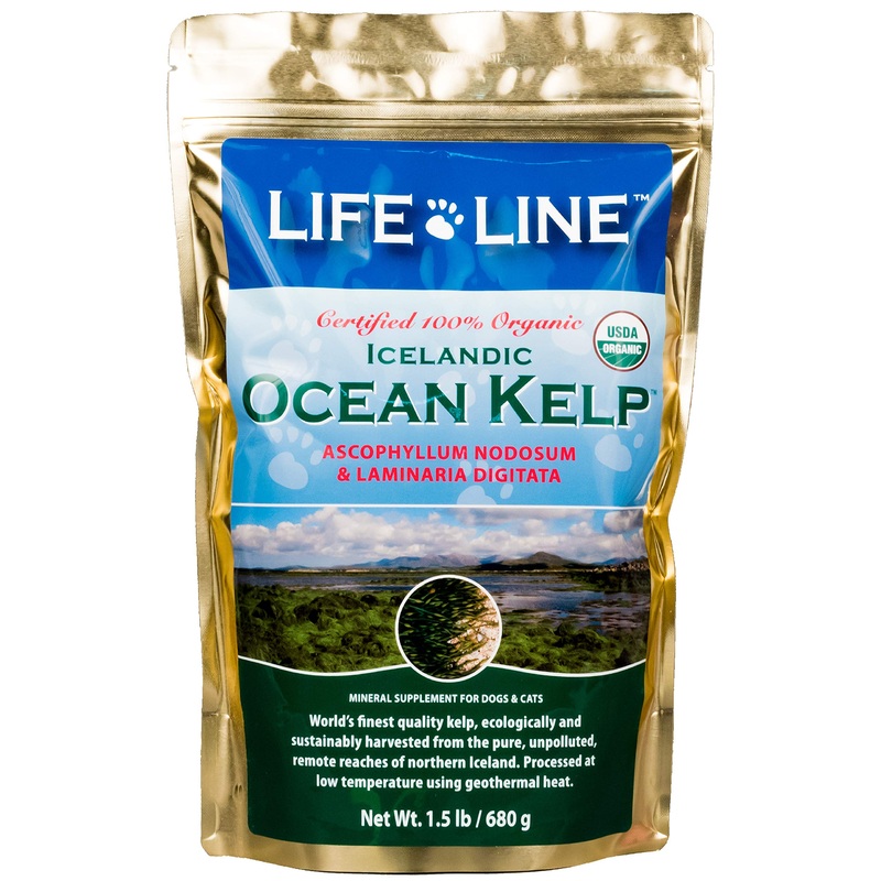 Life Line Pet Nutrition Organic Ocean Kelp Supplement for Skin & Coat, Digestion in Dogs & Cats 1.5lb