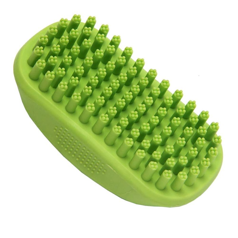 Metopets Dog Bath Brush, Great Pet Bathing Tool Washing Shower Grooming Brush for Shampooing Dogs & Cats, Soft Rubber Bristles Give Pet Gentle Massage