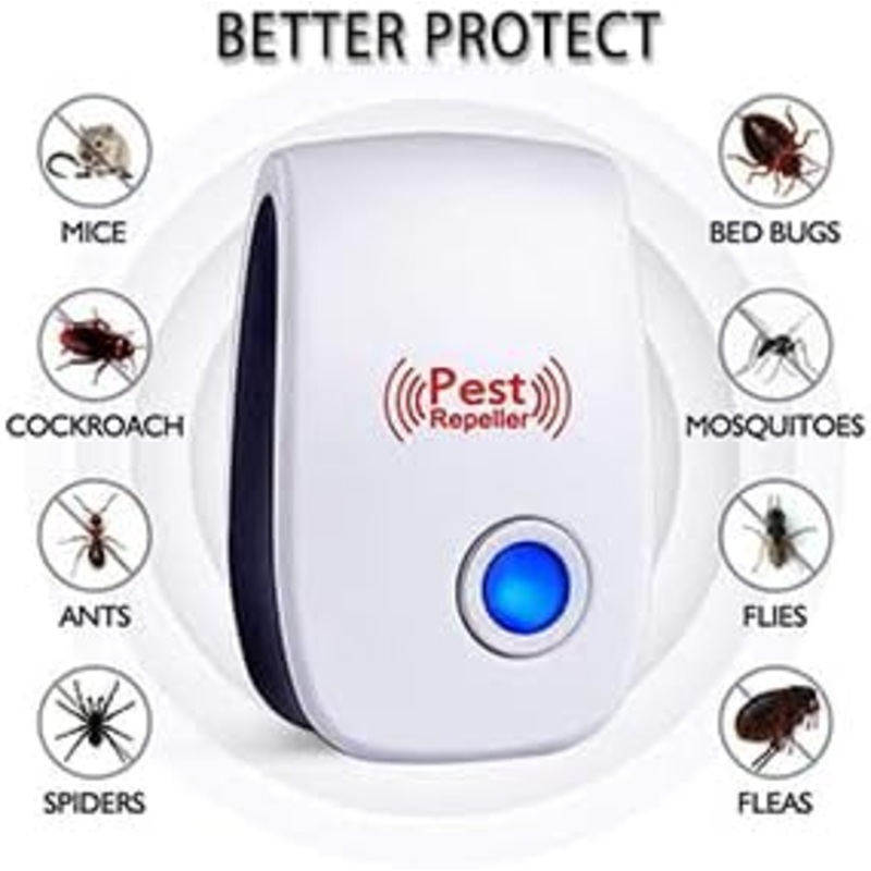 Mosquito Repellent Ultrasonic Pest Repeller, Electronic Insect Repellent Indoor, Ultrasonic Repellent Mosquitoes, Rodents, for Cockroaches, Moths, Mice, Rats (Pack of 4)