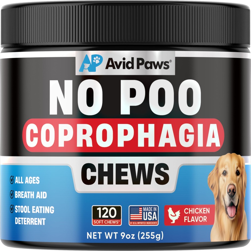 No Poo Chews for Dogs – Coprophagia Deterrent for Dogs – Stop Eating Poop for Dogs – Dog Poop Eating Deterrent – Forbid Stool Eating Deterrent for Dogs with Probiotics & Enzymes for Digestive Health