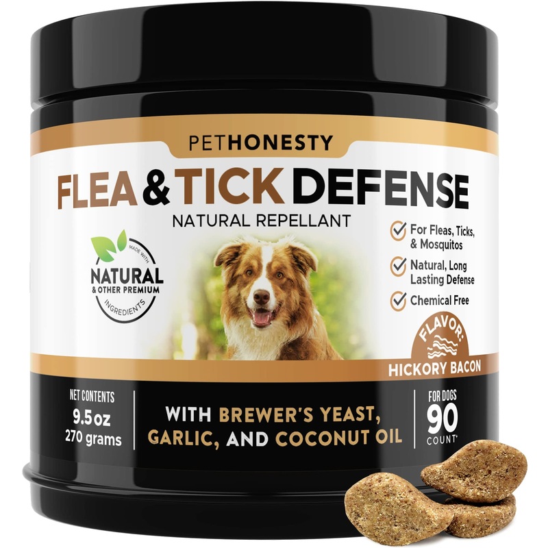 PetHonesty Flea & Tick Defense Supplement – Natural Flea and Tick Soft Chew for Dogs, Pest Defense to Promote Body’s Natural Response, Oral Flea Pills for Dogs – 90 ct