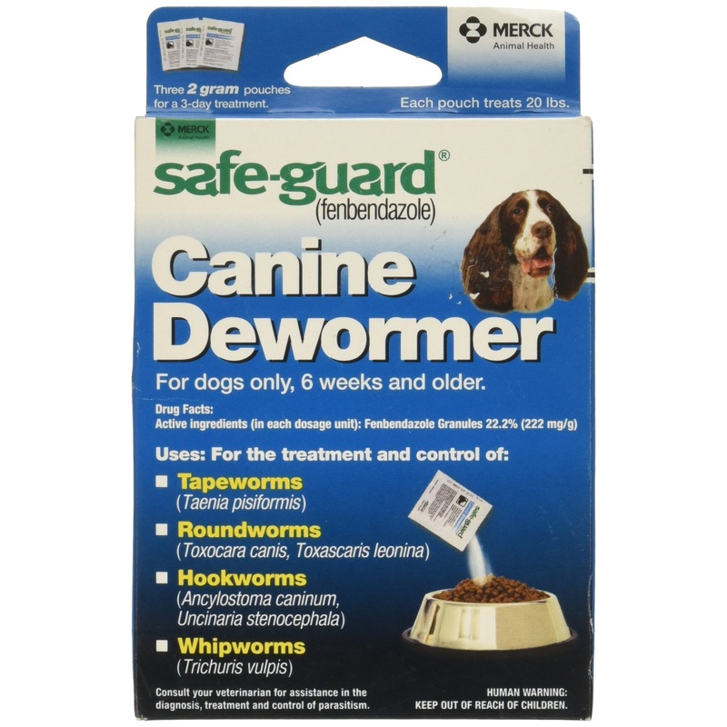 Safe-Guard (fenbendazole) Canine Dewormer for Dogs, 2gm pouch (ea. pouch treats 20lbs.)