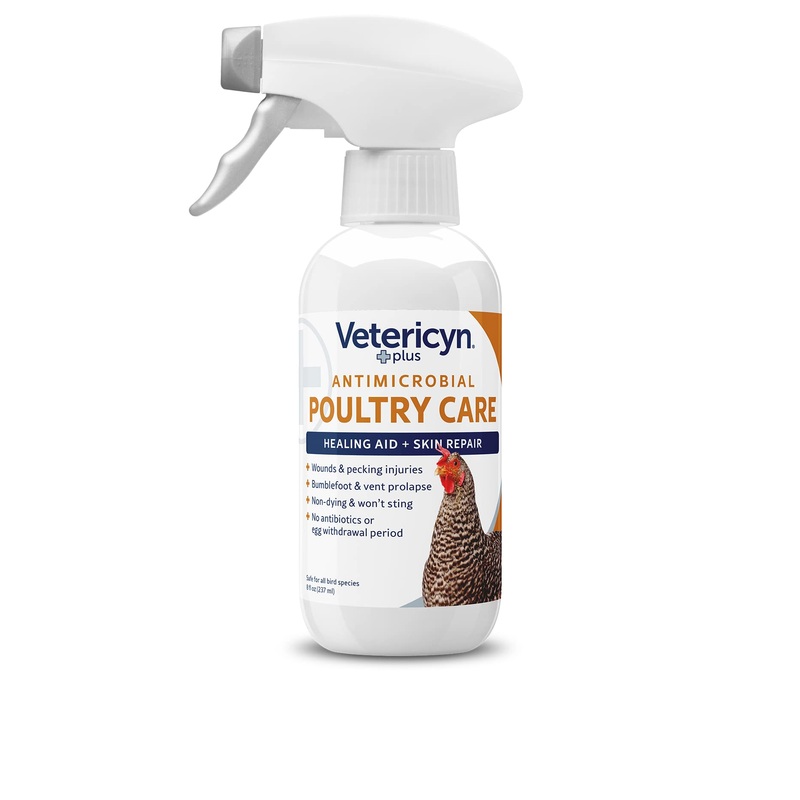 Vetericyn Plus Poultry Care Spray | Healing Aid and Skin Repair for Chicken Wounds, Pecking Injuries, Bumblefoot, Vent Prolapses, and More. 8 ounces