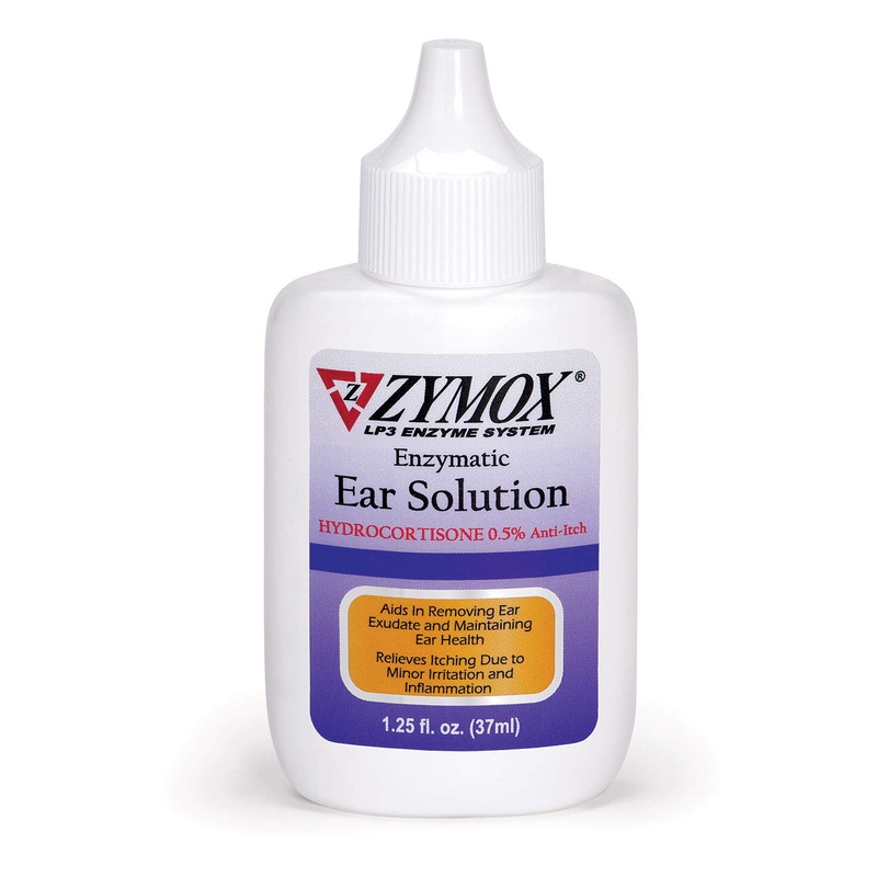 ZYMOX Enzymatic Ear Solution with 0.5-Percent Hydrocortisone, for Dog & Cat, 1.25 oz