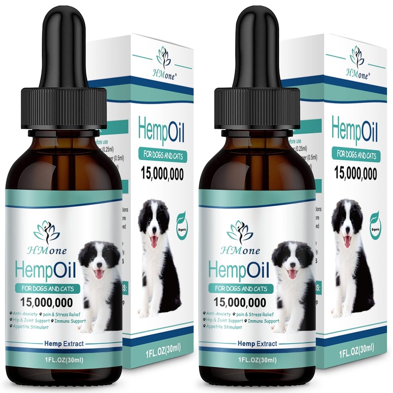 (2 Pack) Max Potency Hemp Oil for Dogs & Cats – Help Anxiety Stress Pain Inflammation Arthritis Aggressive Relax Sleep Allergies Seizures Relief – Treats Chews Joint & Hip – Organic Pet Calming Drops Flavorless 2-Pack