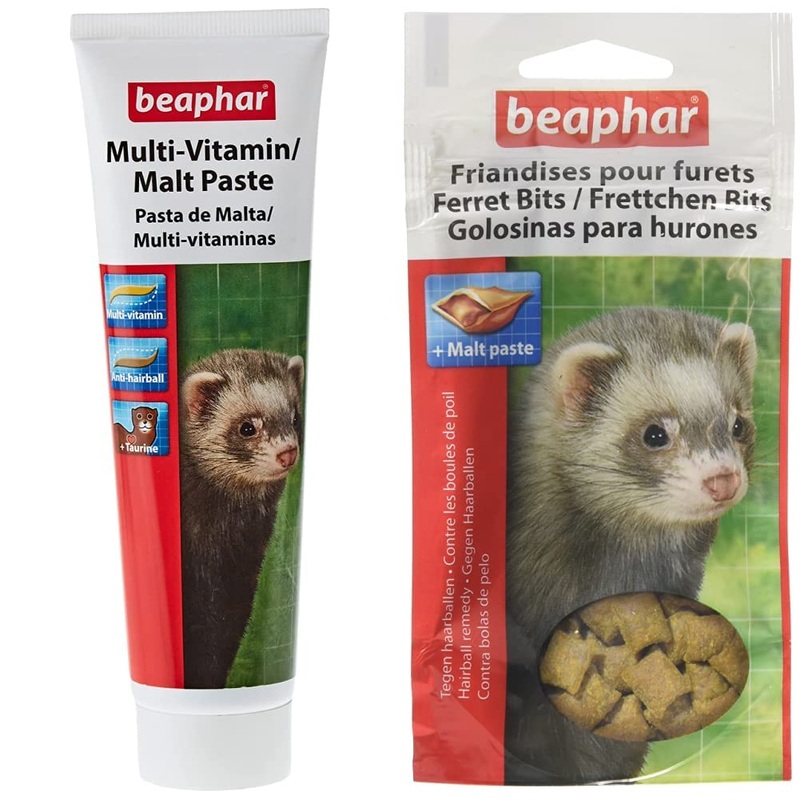Beaphar Vitamin/Malt Paste for Ferrets 100 g & Ferret Bits Treats 35G + Ferret Bits Treats