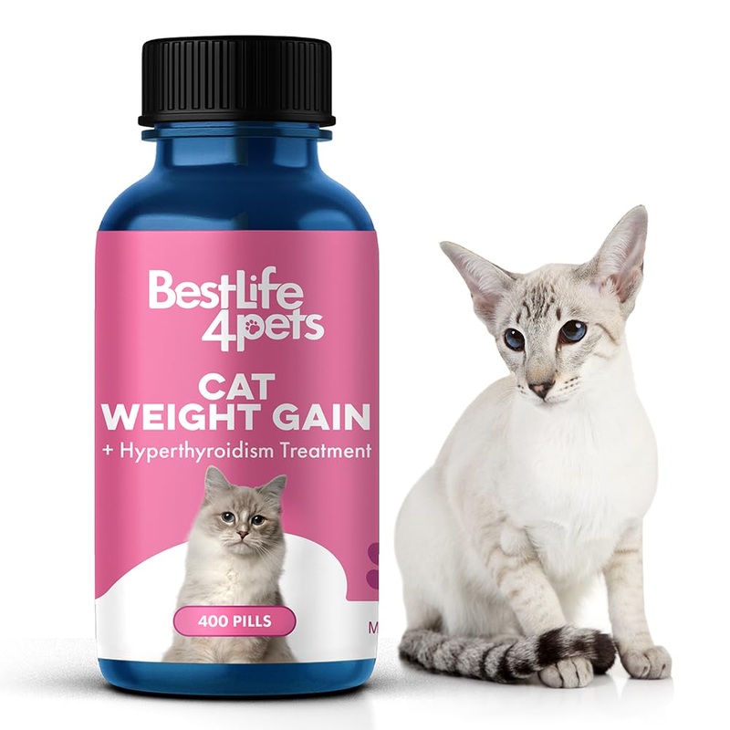 BestLife4Pets Cat Hyperthyroid + Weight Gain Support – Feline Thyroid Supplement for Metabolic Support – All-in-One Thyroid Supplement for Weight Management – Easy to Use Natural Pills